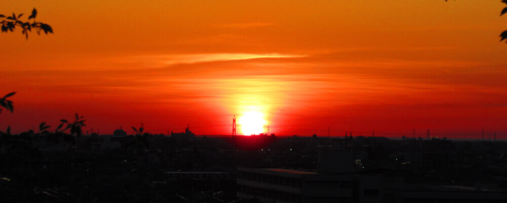 高尾1丁目からの夕陽