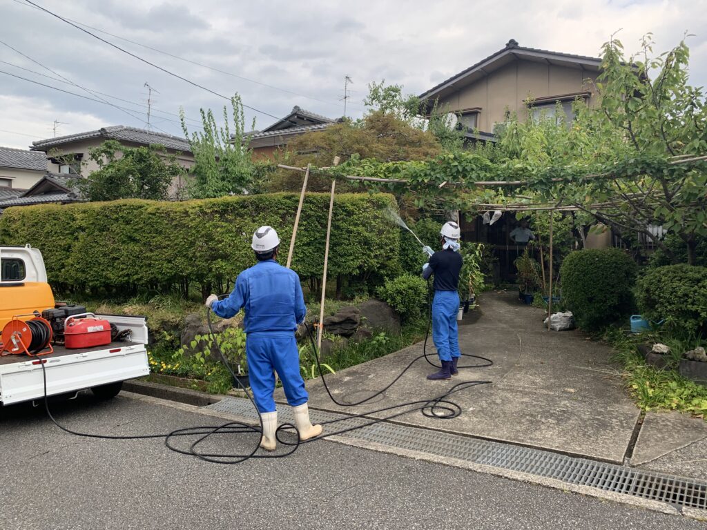 アメシロチャドクガ防除を実施しました。